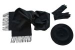 Комплект (берет, шарф, перчатки) черный 00392