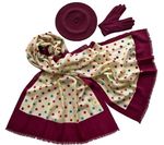 Комплект (берет, палантин, перчатки) Tranini 39004 бордовый