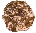 Платок брендовый шелковый  коричневый 1196