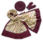 Комплект (берет, палантин, перчатки) Tranini 39005 бордовый