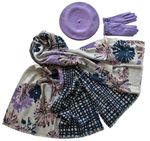 Комплект (берет, палантин, перчатки) Tranini 33002 сиреневый