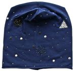 Шапка  трикотажная из хлопка синий Tranini 8002 JERSEY 02