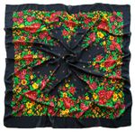 Платок шерстяной Tranini 0403 русский узор черный