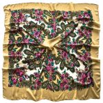 Платок шерстяной Tranini 0329 русский узор бежевый