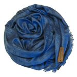 Платок брендовый шерстяной  приглушенный синий  1147