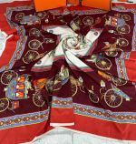 Платок шелковый HERMES 14112407 бордовый