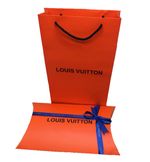 Комплект пакет и подарочная коробка брендовая оранжевый