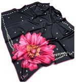 Женский платок шёлковый Dior черный 7708