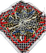 Платок брендовый шелковый красный 241109