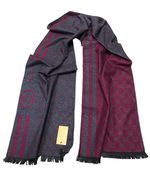 Шарф мужской Gucci 150117 серый с бордовым