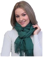 Шарф кашемировый зеленый 241122