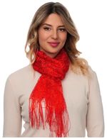 Шарф кружевной в церковь  красный 060404