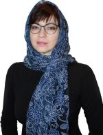 Палантин Givenchy  из кашемира зеленый с серым 7005