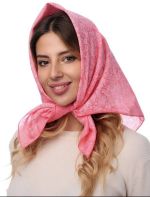 Платок из хлопка розовый 260825