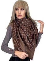 Платок LV брендовый шерстяной коричневый 110921