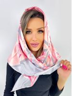 Шелковый платок TORIOLLI серо-розовый 15022403