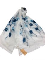 Палантин Dulnna  вискоза c шелком белый 070600