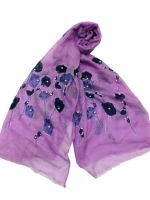Палантин Dulnna  вискоза c шелком сиреневый 070604