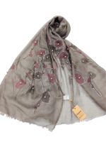 Палантин Dulnna  вискоза c шелком серый 070606