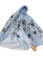 Палантин Dulnna  вискоза c шелком нежно голубой 070602