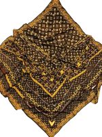 Платок брендовый шёлковый коричневый 050806