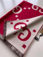 Палантин GUCCI из кашемира и шелка  красный 110926