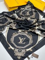 Шелковый платок брендовый чёрный 151025