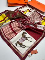 Платок HERMES женский 21042403 бордовый