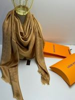 Платок брендовый шерсть с шелком 4004 золотистый