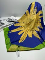 Женский платок шёлковый Dior желтый с синим  30102501