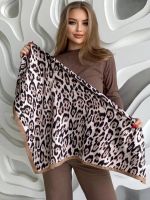 Женский платок шёлковый коричневый 07082412