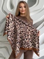 Женский платок шёлковый бежевый 07082410