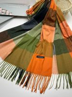 Палантин женский Cashmere  в клетку оранжевый 04092301