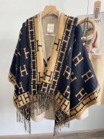 Палантин Hermes кашемировый черный 28092321