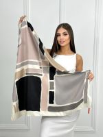 Шелковый платок HERMES серый 20072506