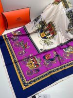 Платок шелковый HERMES 14112408 сиреневый