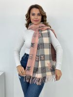 Палантин женский TORILLI  теплый серый с розовым 11092301