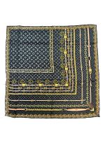 Платок брендовый шёлковый темно серый 050807
