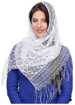 Шарф кружевной в церковь  белый 060401