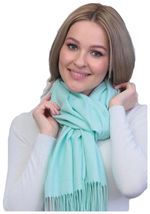 Шарф кашемировый  голубой 241127