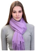 Шарф кашемировый лиловый 241120