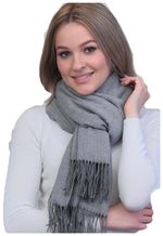 Шарф кашемировый  серый 241130