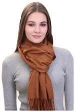 Шарф кашемировый  коричневый 241126