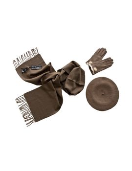 Комплект женский (берет, шарф, перчатки) 00451 темно-бежевый