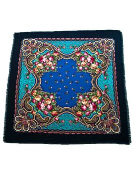 Платок шерстяной Tranini 0427 синий