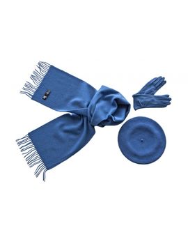 Комплект (берет, шарф, перчатки) 01261 синий