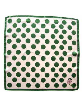 Платок женский Tranini из шёлка в горох зеленого цвета  0103 PLATOK 16