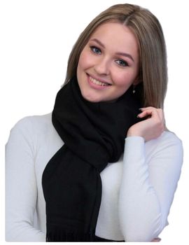 Шарф кашемировый черный 241119