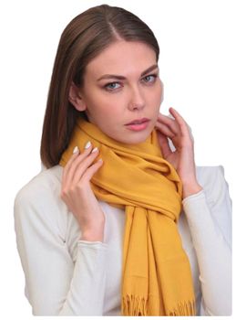 Шарф кашемировый желтый 241125