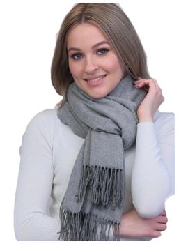 Шарф кашемировый  серый 241130